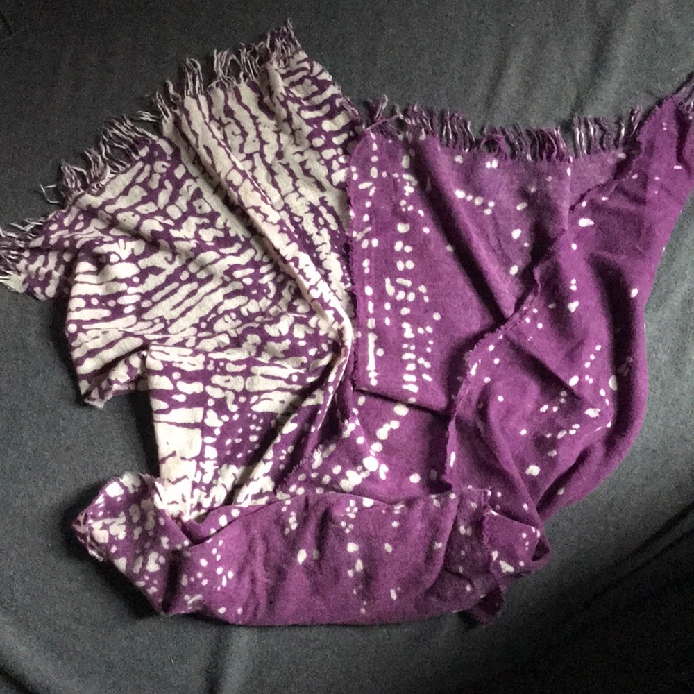 From Saks 5th Ave -  Cashmere scarf. Tie die style pattern.